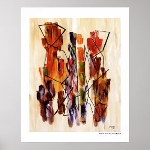 Afrikaans Paar Abstracte Moderne Kunst Kleurrijke  Poster