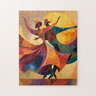 Afrikaans Paar Dansende Kunstprint Legpuzzel