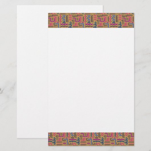 Afrikaans patroon briefpapier (Voorkant / Achterkant)