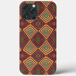 Afrikaans patroon met rode oranje tribale diamante Case-Mate iPhone case