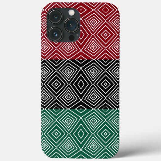 Afrikaans patroon met rode zwarte tribale diamante Case-Mate iPhone case (Achterkant)