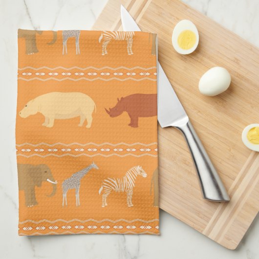 Afrikaans patroon theedoek (Quarter Fold)