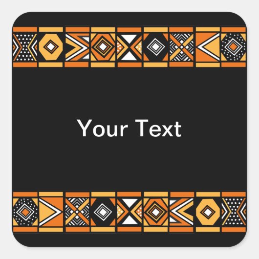 Afrikaans patroon vierkante sticker (Voorkant)