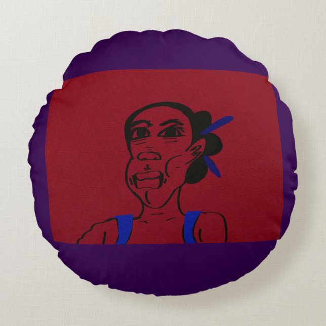 Afrikaans Portret Rond Kussen (Voorkant)