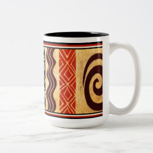 Afrikaans primordiaal decor tweekleurige koffiemok