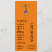 Afrikaans restaurant diner menu (Voorkant)