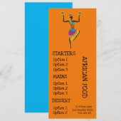 Afrikaans restaurant diner menu (Voorkant / Achterkant)