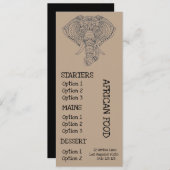 Afrikaans restaurant diner menu (Voorkant / Achterkant)