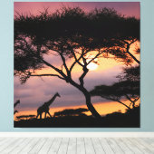 Afrikaans Safari Landschap op Sunset Canvas Print (Insitu (Houten vloer))