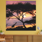 Afrikaans Safari Landschap op Sunset Canvas Print (Insitu (Woonkamer))