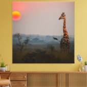 Afrikaans Safari landschap op zonsondergang Canvas Afdruk (Insitu (Woonkamer))