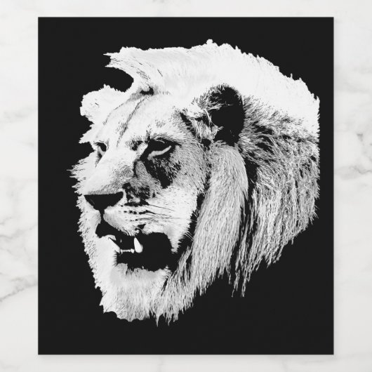 Afrikaans Safari Lion Wijnlabel Wijn Etiket (Enkel label)