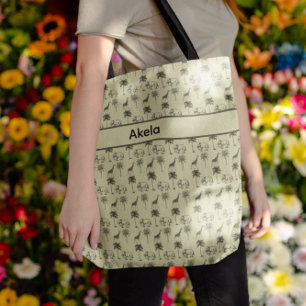 Afrikaans Savannepatroon, op maat Tote Bag