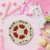 Afrikaans schild- en luidsprekerpatroon papieren bordje (Feest)