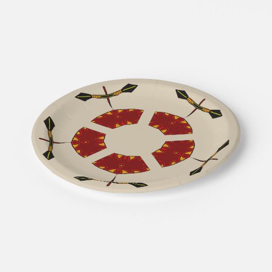 Afrikaans schild- en luidsprekerpatroon papieren bordje (Gekanteld)