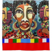 Afrikaans schoengordijn douchegordijn (Voorkant)