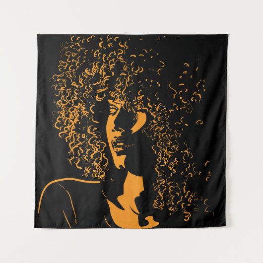 Afrikaans silhouet: contrast. wandkleed (Voorkant)