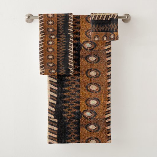 Afrikaans Stam Motief • Zwart & Wit Bad Handdoek (Insitu)