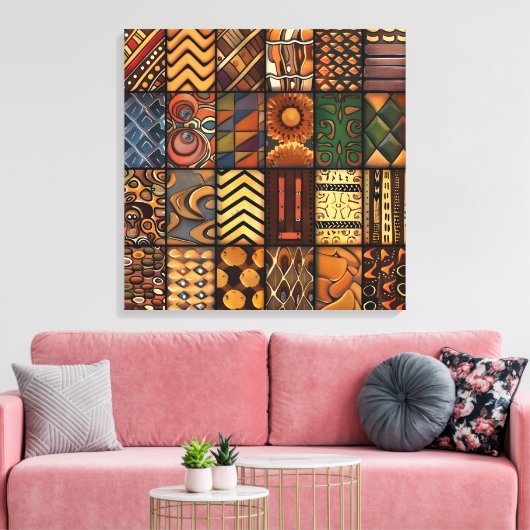 Afrikaans Stam Patroon Canvas Kunst (Insitu (Woonkamer))