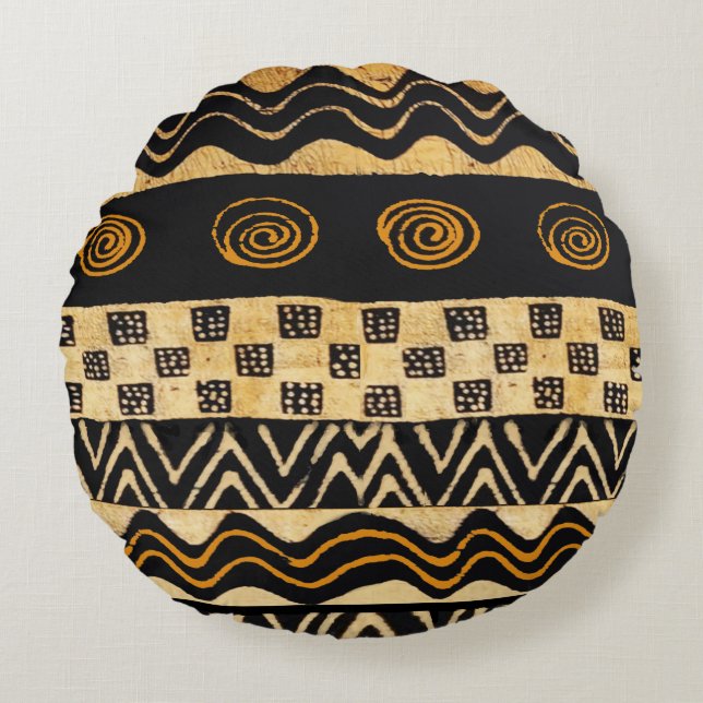 Afrikaans Stam Shamaan Design Rond Kussen (Voorkant)
