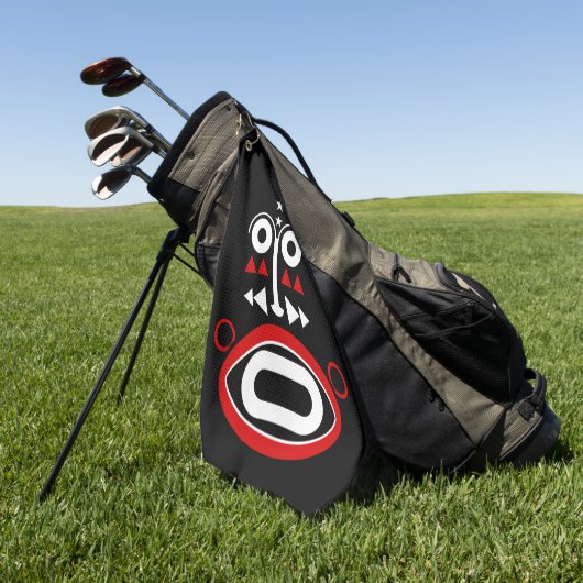 Afrikaans stammenmasker golfhanddoek (Groen)