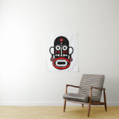 Afrikaans stammenmasker wandkleed (In situ)