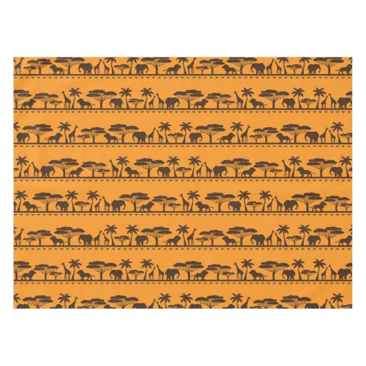 Afrikaans stammenpatroon Diereneettafel Tafelkleed (Voorkant (Horizontaal))
