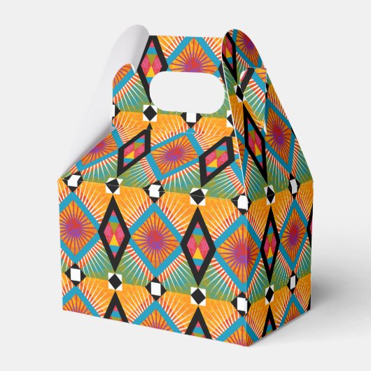 Afrikaans Textiel Print Celebration Gable Party Bedankdoosjes (Achterkant)