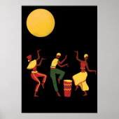Afrikaans thema: dansen in het moonlicht poster (Voorkant)