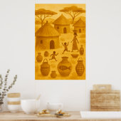 Afrikaans Traditioneel Dorp – Tribale Erfenis Poster (Keuken)