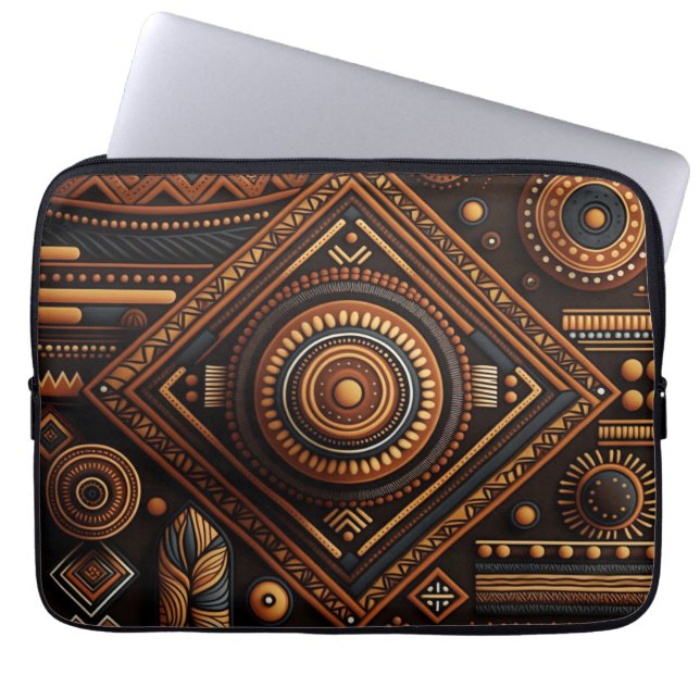 Afrikaans traditioneel patroon. Etnische Afrika Laptop Sleeve (Voorkant)