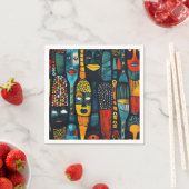 Afrikaans tribaal patroon met afgoden. servet (Insitu)