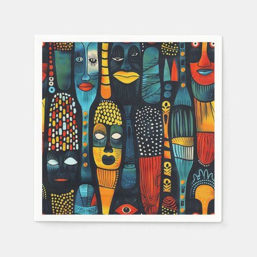 Afrikaans tribaal patroon met afgoden. servet (Voorkant)