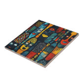 Afrikaans tribaal patroon met afgoden. tegeltje (Zijkant)