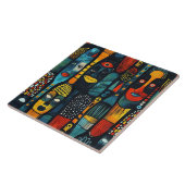 Afrikaans tribaal patroon met afgoden. tegeltje (Zijkant)