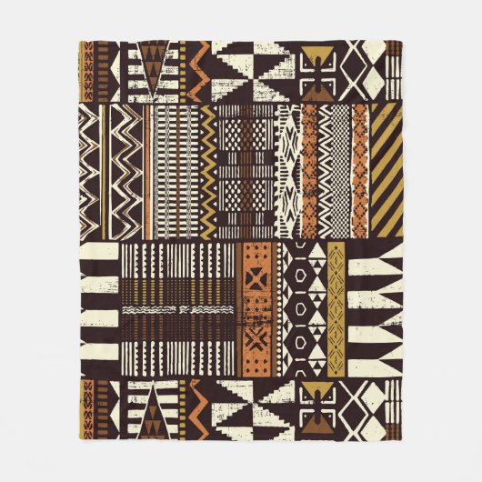 Afrikaans tribaal weefsel, abstract . fleece deken (Voorkant)