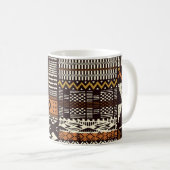 Afrikaans tribaal weefsel, abstract . koffiemok (Voorkant rechts)