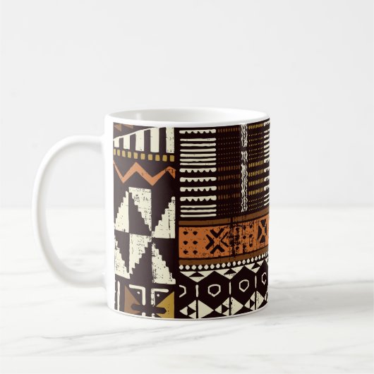 Afrikaans tribaal weefsel, abstract . koffiemok (Links)