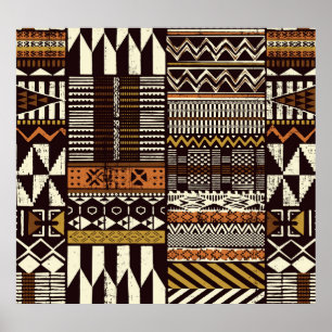 Afrikaans tribaal weefsel, abstract . poster