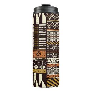 Afrikaans tribaal weefsel, abstract . thermosbeker