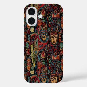 AFRIKAANS TRIBAL ART DESIGN iPhone 16 HOESJE