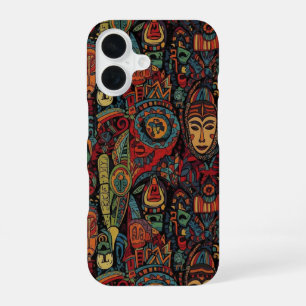 AFRIKAANS TRIBAL ART DESIGN iPhone 16 HOESJE
