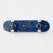 Afrikaans Tribal Blauw Skateboard (Horizontaal)