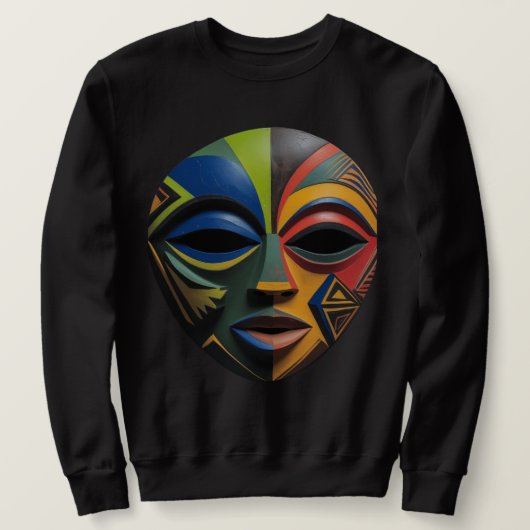 Afrikaans Tribal Mask Cubisme Abstract Trui (Design voorkant)