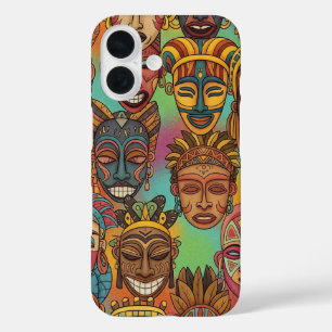 AFRIKAANS TRIBAL MASKER iPhone 16 HOESJE