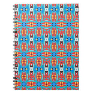 Afrikaans Tribal patroon Rood en Blauw Notitieboek