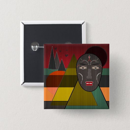 Afrikaans Vierkante Button 5,1 Cm (Voorkant /achterkant)