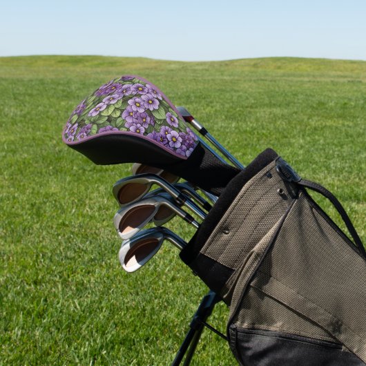 Afrikaans Violet bloemen patroon Golfheadcover (Insitu)
