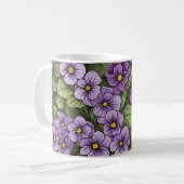 Afrikaans Violet bloemen patroon Koffiemok (Voorkant links)
