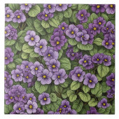 Afrikaans Violet bloemen patroon Tegeltje (Voorkant)